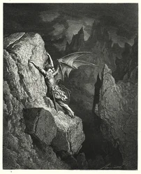 Illustration de Gustave Doré pour Le Paradis Perdu de Milton, Livre II, vers 949, 950